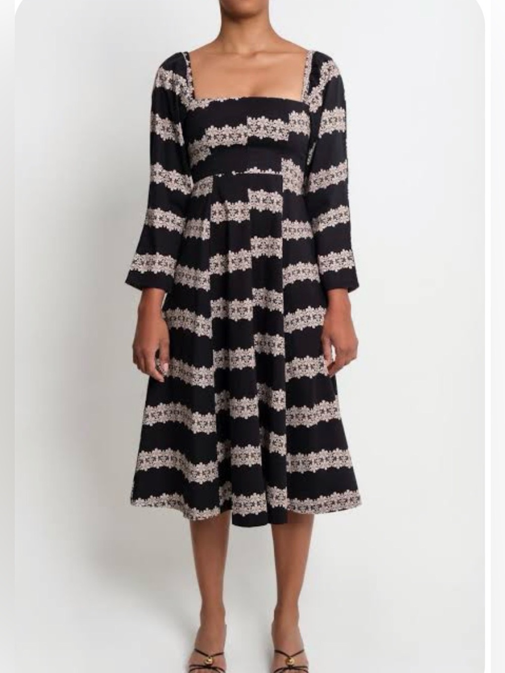 The Lulo Project Square Dance Stretch Cotton Midi Dress Size Medium New! $395